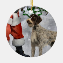 Duitse kerstcadeautjes met Wirehaire Pointer Keramisch Ornament