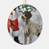 Duitse kerstcadeautjes met Wirehaire Pointer Keramisch Ornament (Links)