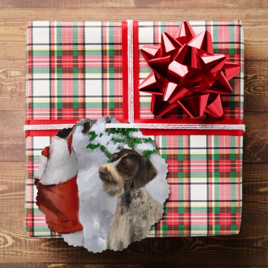 Duitse kerstcadeautjes met Wirehaire Pointer Ornament Kaart (Insitu (Geschenk))