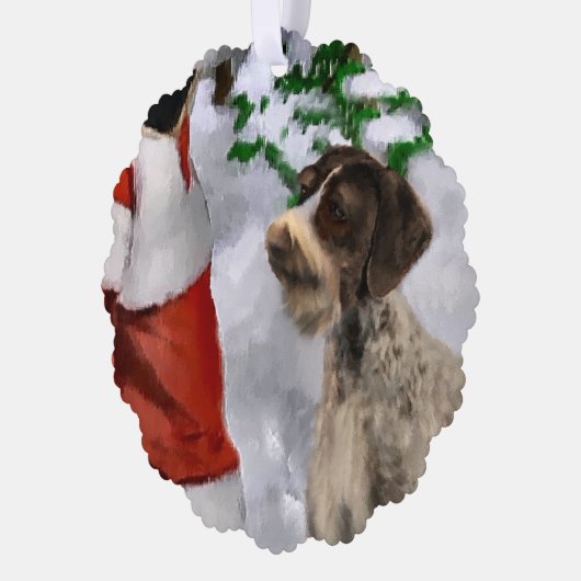 Duitse kerstcadeautjes met Wirehaire Pointer Ornament Kaart (Links)