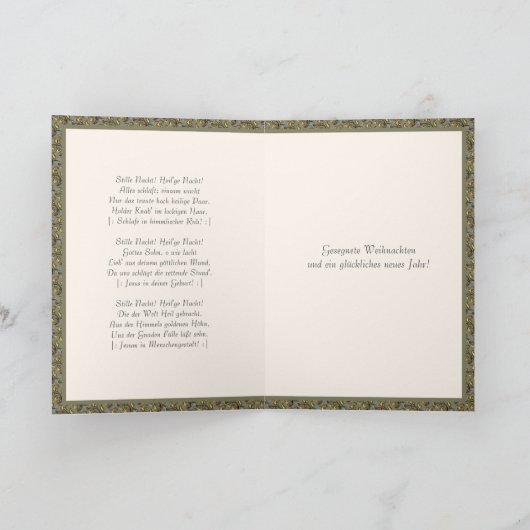 Duitse Kerstengel Jezus Stille Nacht Feestdagen Kaart (Binnen)