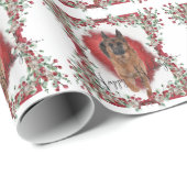 Duitse kerstfoto Shepherd met sneeuw Cadeaupapier (Rol Hoek)