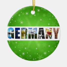 Duitse kerstfoto's voor reizen keramisch ornament
