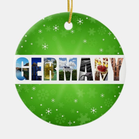 Duitse kerstfoto's voor reizen keramisch ornament (Voorkant)