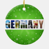 Duitse kerstfoto's voor reizen keramisch ornament (Achterkant)