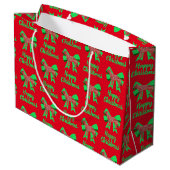 Duitse kersthond Shepherd Dog & Green Bow Groot Cadeauzakje (Achterkant Gekanteld)