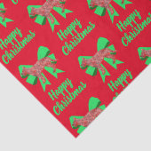 Duitse kersthond Shepherd & Green Bow Red Tissuepapier (Detail)