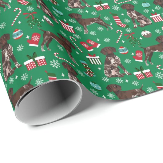 Duitse kersthond Shorthaired Pointer Cadeaupapier (Rol Hoek)
