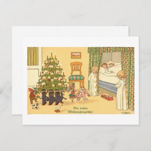 Duitse kerstkaart feestdagenkaart (Voorkant / Achterkant)