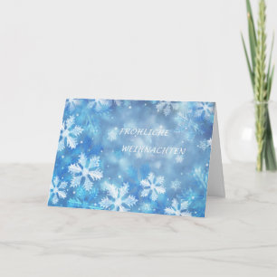 Duitse Kerstkaart met sneeuwvlokken Feestdagen Kaart