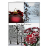 duitse kerstkaart - Rode wintercollage (Voorkant)