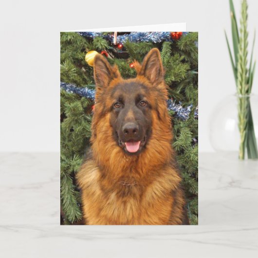 Duitse kerstKaart Shepherd Feestdagen Kaart (Voorkant)