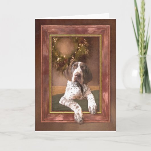 Duitse kerstkaart Shorthair Pointer Feestdagen Kaart (Voorkant)