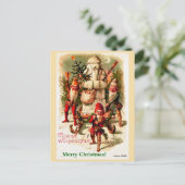  Duitse kerstkabouters en Santa Snowman Feestdagenkaart (Staand voorkant)