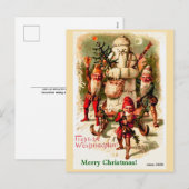  Duitse kerstkabouters en Santa Snowman Feestdagenkaart (Voorkant / Achterkant)