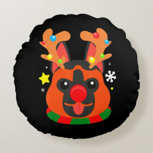 Duitse kerstkerst in Shepherd Cute Rond Kussen