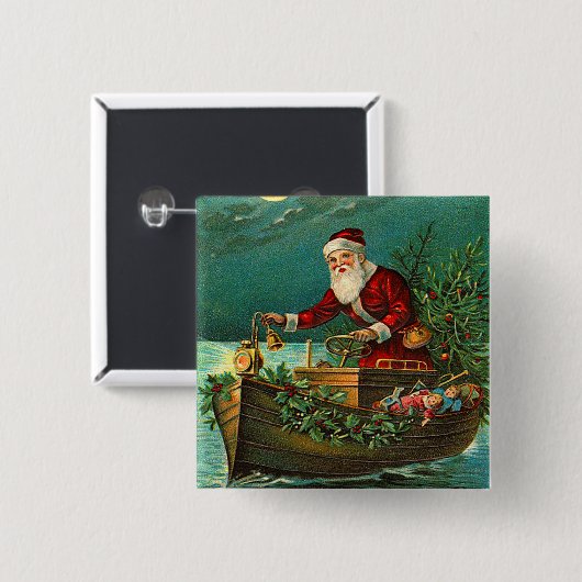 Duitse kerstkerstButton Vierkante Button 5,1 Cm (Voorkant /achterkant)