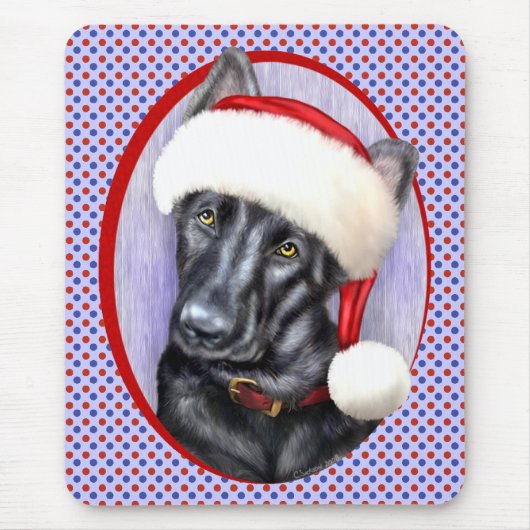 Duitse kerstkerstman Shepherd BLK Muismat (Voorkant)