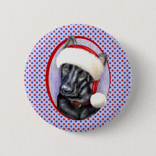 Duitse kerstkerstman Shepherd BLK Ronde Button 5,7 Cm