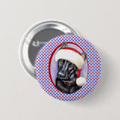 Duitse kerstkerstman Shepherd BLK Ronde Button 5,7 Cm (Voorkant /achterkant)