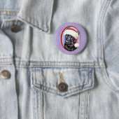 Duitse kerstkerstman Shepherd BLK Ronde Button 5,7 Cm (In situ)