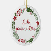 Duitse Kerstkrans, Prettig Kerstfeest Keramisch Ornament (Rechts)