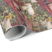  Duitse kerstkunst Victoriaans voor kerstmis Cadeaupapier (Rol Hoek)