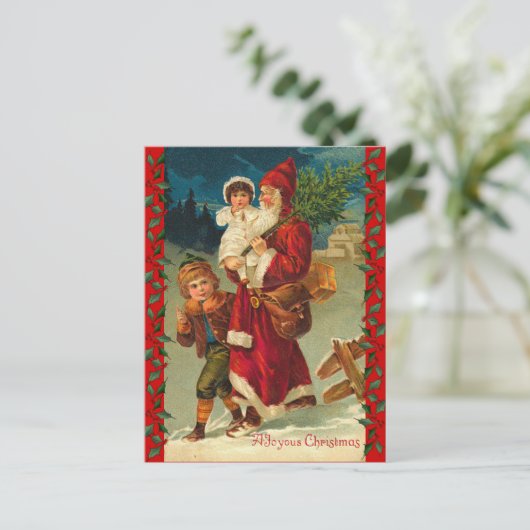  Duitse Kerstman en Kinder Briefkaart (Staand voorkant)