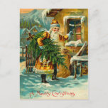 Duitse kerstman, geel Feestdagenkaart<br><div class="desc">Prachtige Victoriaans kerstbriefkaarten! Zoek naar overeenkomende verzending! Alle afbeeldingen worden liefdevol gerestaureerd voor de beste afdrukkwaliteit! Eenvoudig aan te passen!</div>