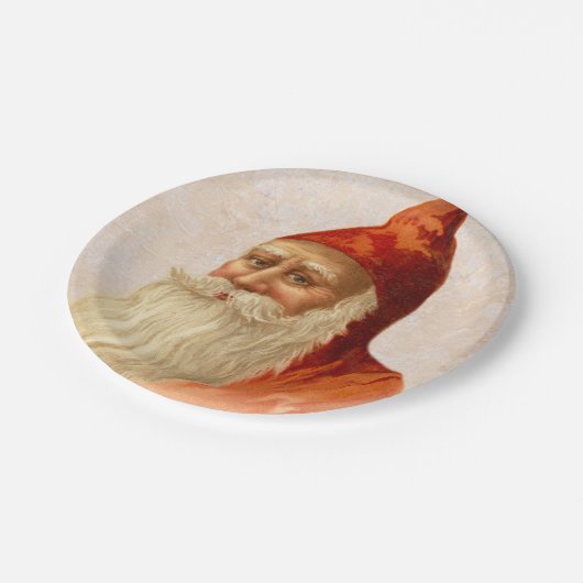  Duitse kerstman met ouderwetse kerstman Papieren Bordje (Gekanteld)