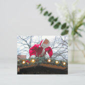 Duitse kerstman op het dak feestdagenkaart (Staand voorkant)