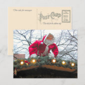 Duitse kerstman op het dak feestdagenkaart (Voorkant / Achterkant)