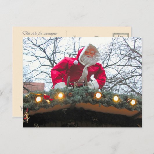 Duitse kerstman op het dak feestdagenkaart (Voorkant / Achterkant)