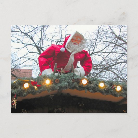 Duitse kerstman op het dak feestdagenkaart (Voorkant)