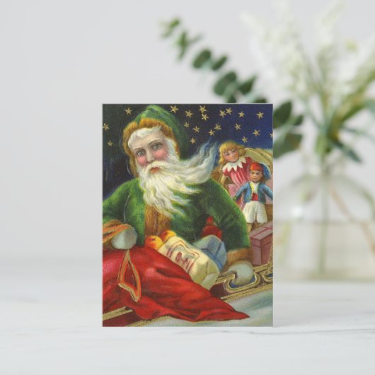 Duitse Kerstman — Speelgoed Feestdagenkaart (Staand voorkant)