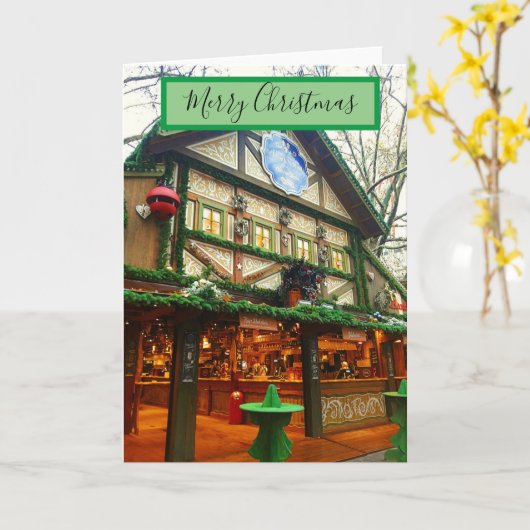 Duitse kerstmarkt kerst Kaart (Gele Bloem)