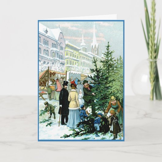 Duitse kerstmarkt Victoriaans vakantie Kaart (Voorkant)