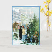 Duitse kerstmarkt Victoriaans vakantie Kaart (Gele Bloem)