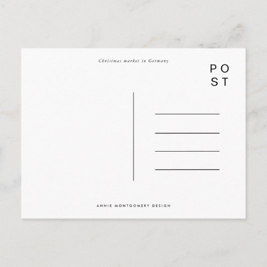 Duitse kerstmarkt - Waterverf reizen Uitnodiging Briefkaart (Achterkant)