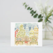 Duitse kerstmarkt - Waterverf reizen Uitnodiging Briefkaart (Staand voorkant)