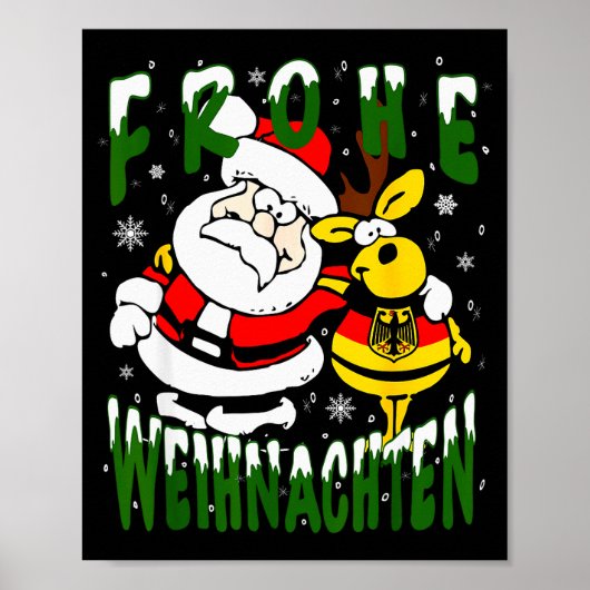 Duitse Kerstmis Duitsland Prettig Kerstfeest Vroli Poster (Voorkant)