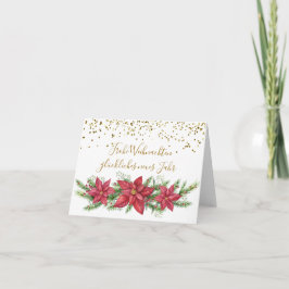 Duitse Kerstmis, Poinsettia, den, gouden confetti Feestdagen Kaart