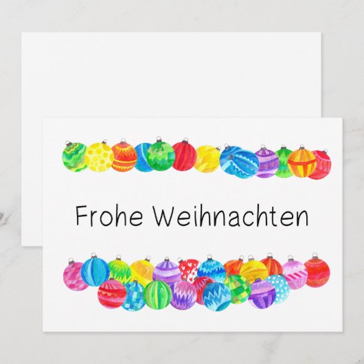 Duitse Kerstmis van Weihnachten van Frohe, Kaart (Voorkant / Achterkant)