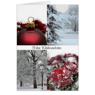 Duitse Kerstmiskaart - Rode de collagekaart van de