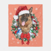Duitse kerstsiergeschenk Shepherd Fleece Deken (Voorkant)