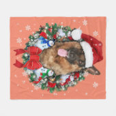 Duitse kerstsiergeschenk Shepherd Fleece Deken (Voorkant (Horizontaal))