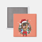 Duitse kerstsiergeschenk Shepherd Magneet (Voorkant / Achterkant)