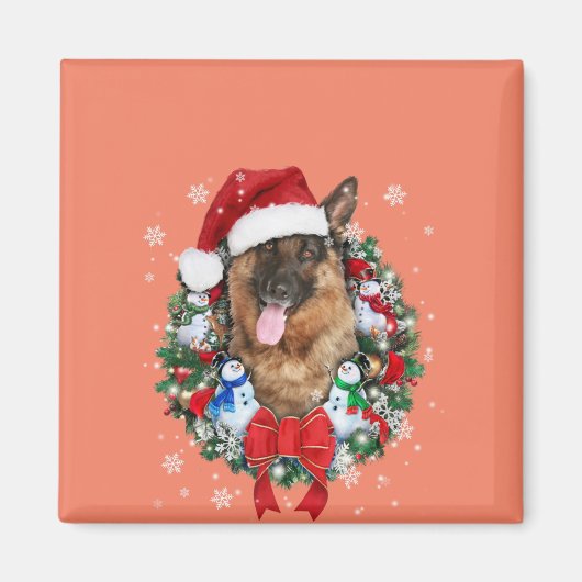 Duitse kerstsiergeschenk Shepherd Magneet (Voorkant)