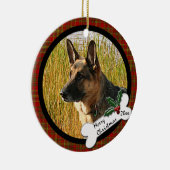 Duitse kerstversiering in Shepherd Round Keramisch Ornament (Rechts)