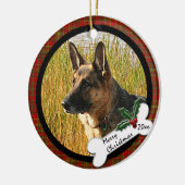 Duitse kerstversiering in Shepherd Round Keramisch Ornament (Links)